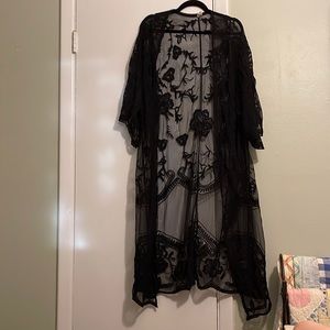 Black Lace Kimono